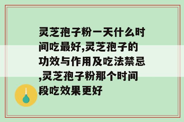 灵芝孢子粉一天什么时间吃最好？这个时间段吃效果最佳！