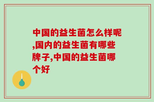 中国的益生菌怎么样呢？调节肠胃国产品牌更靠谱