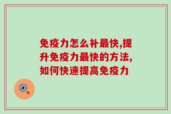 怎么补快?掌握核心方法才能速度快 怎么补快?掌握核心方法才能速度快