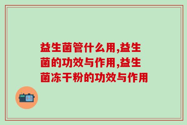 益生菌管什么用？早吃早受益！