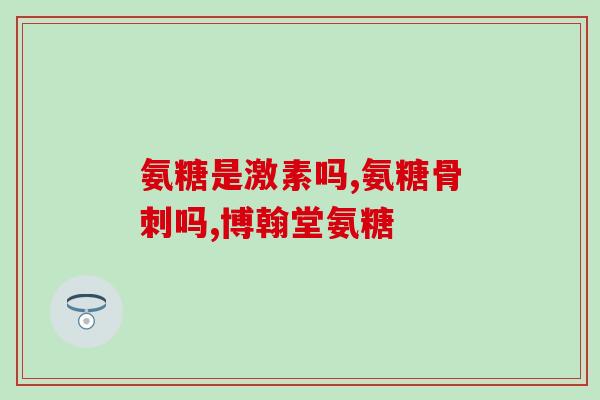 氨糖 msn氨糖：关节疼痛的营养补充品)