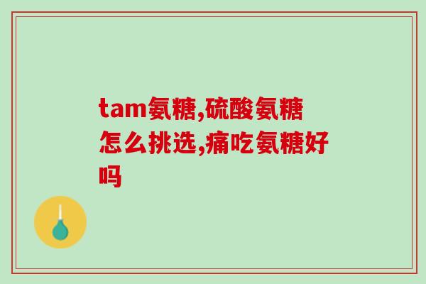 一天吃一片的氨糖(每日一片氨糖：护理关节健康)