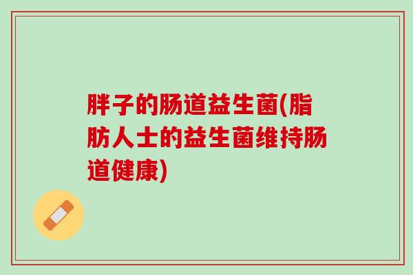 胖子的肠道益生菌(脂肪人士的益生菌维持肠道健康)