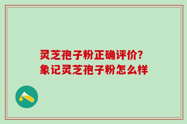 灵芝孢子粉正确评价？象记灵芝孢子粉怎么样
