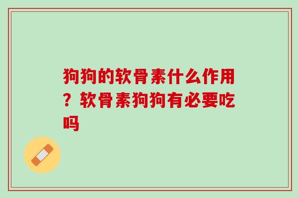 狗狗的软骨素什么作用？软骨素狗狗有必要吃吗