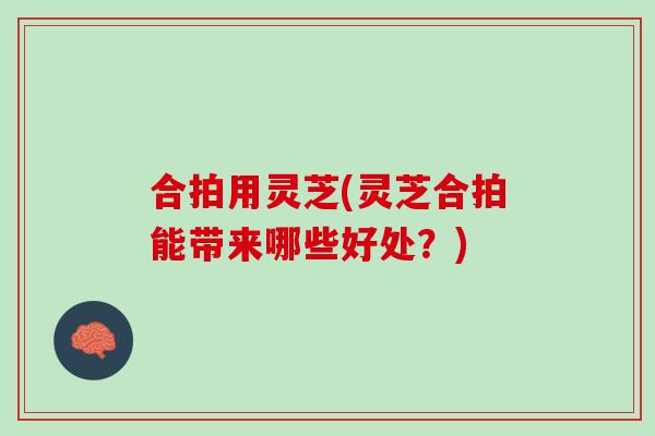 合拍用灵芝(灵芝合拍能带来哪些好处？)