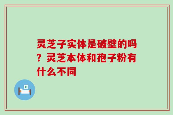 灵芝子实体是破壁的吗？灵芝本体和孢子粉有什么不同