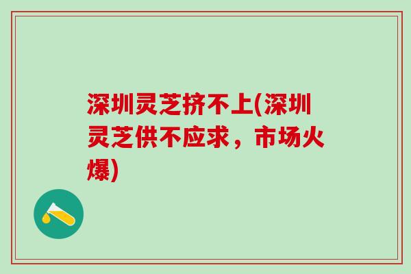 深圳灵芝挤不上(深圳灵芝供不应求，市场火爆)