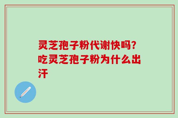 灵芝孢子粉代谢快吗？吃灵芝孢子粉为什么出汗