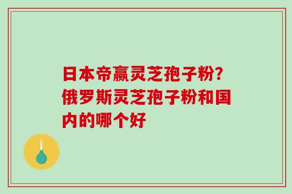 日本帝赢灵芝孢子粉？俄罗斯灵芝孢子粉和国内的哪个好
