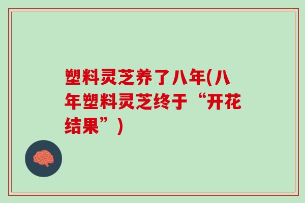 塑料灵芝养了八年(八年塑料灵芝终于“开花结果”)