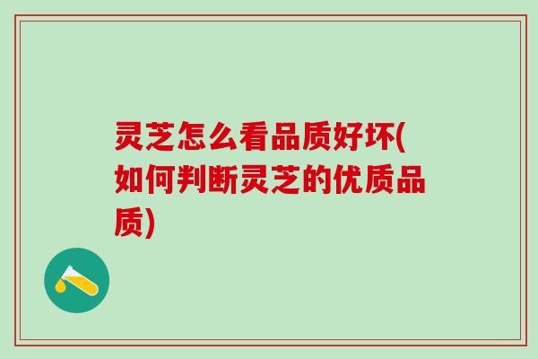 灵芝怎么看品质好坏(如何判断灵芝的优质品质)