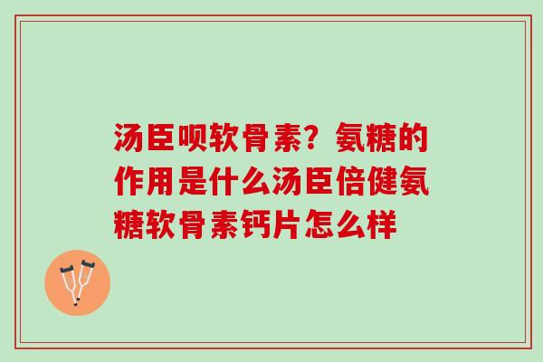 汤臣呗软骨素？氨糖的作用是什么汤臣倍健氨糖软骨素钙片怎么样