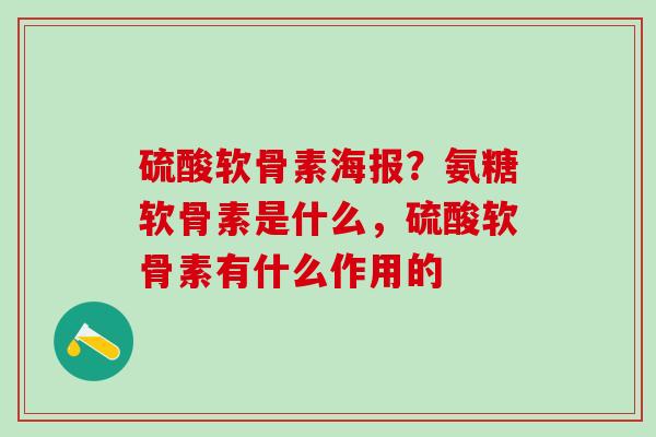 硫酸软骨素海报？氨糖软骨素是什么，硫酸软骨素有什么作用的