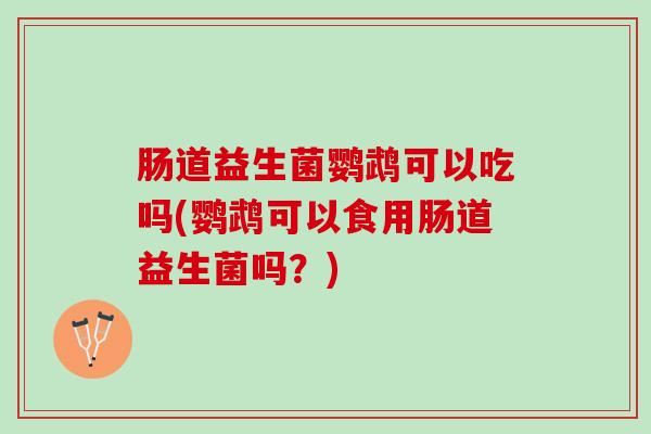 肠道益生菌鹦鹉可以吃吗(鹦鹉可以食用肠道益生菌吗？)