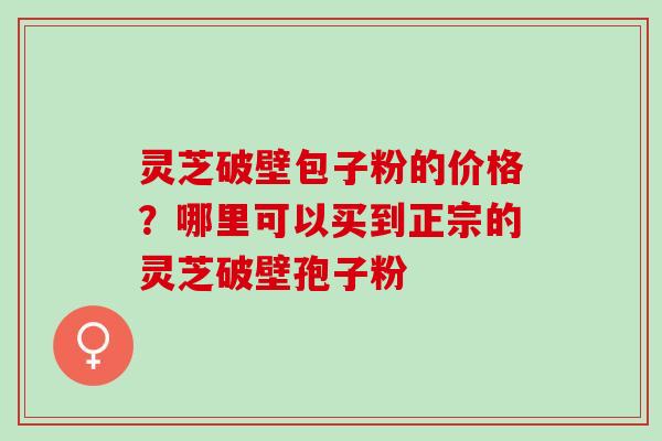 灵芝破壁包子粉的价格？哪里可以买到正宗的灵芝破壁孢子粉