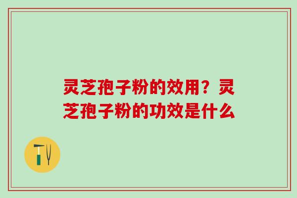灵芝孢子粉的效用？灵芝孢子粉的功效是什么