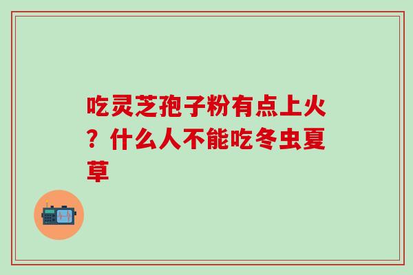 吃灵芝孢子粉有点上火？什么人不能吃冬虫夏草