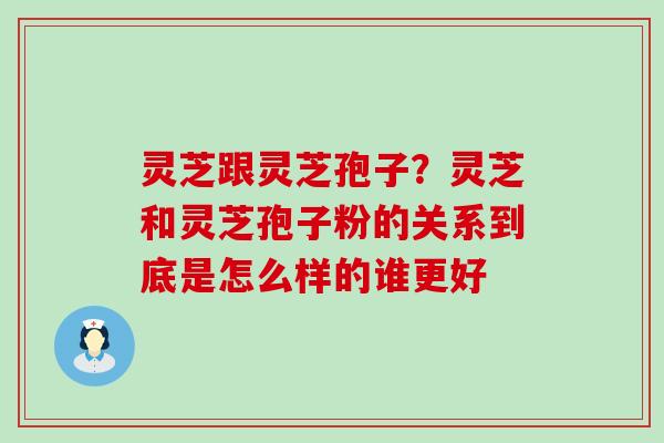 灵芝跟灵芝孢子？灵芝和灵芝孢子粉的关系到底是怎么样的谁更好