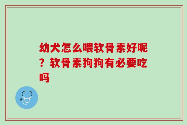 幼犬怎么喂软骨素好呢？软骨素狗狗有必要吃吗