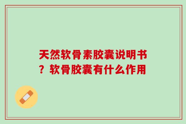 天然软骨素胶囊说明书？软骨胶囊有什么作用