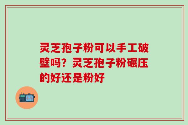 灵芝孢子粉可以手工破壁吗？灵芝孢子粉碾压的好还是粉好