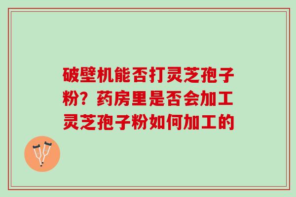 破壁机能否打灵芝孢子粉？药房里是否会加工灵芝孢子粉如何加工的