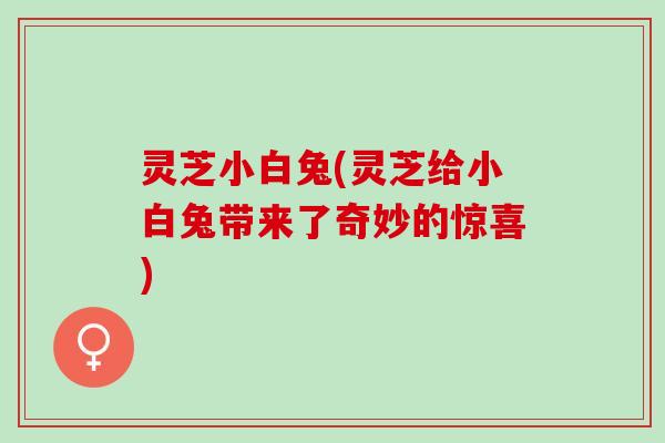 灵芝小白兔(灵芝给小白兔带来了奇妙的惊喜)