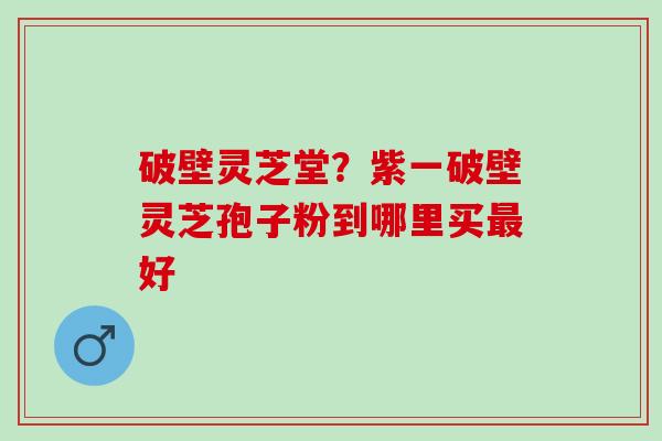 破壁灵芝堂？紫一破壁灵芝孢子粉到哪里买最好