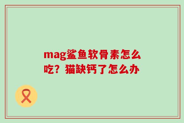mag鲨鱼软骨素怎么吃？猫缺钙了怎么办