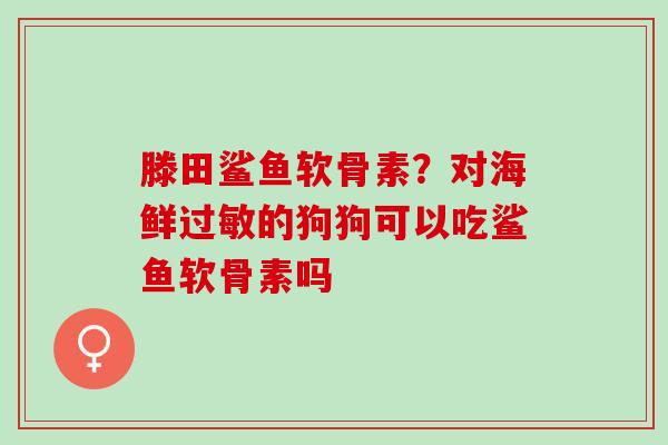 滕田鲨鱼软骨素？对海鲜过敏的狗狗可以吃鲨鱼软骨素吗