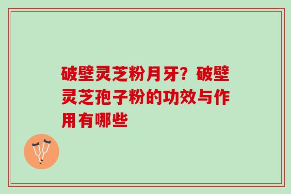 破壁灵芝粉月牙？破壁灵芝孢子粉的功效与作用有哪些