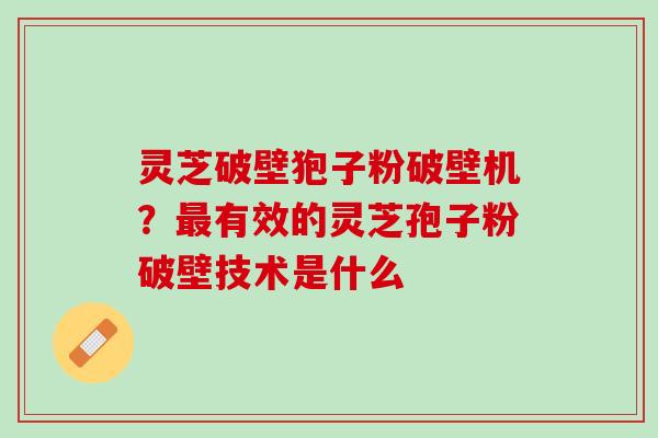 灵芝破壁狍子粉破壁机？最有效的灵芝孢子粉破壁技术是什么