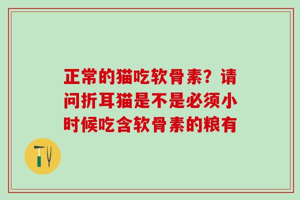 正常的猫吃软骨素？请问折耳猫是不是必须小时候吃含软骨素的粮有