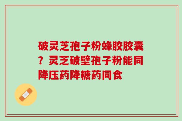 破灵芝孢子粉蜂胶胶囊？灵芝破壁孢子粉能同降压药降糖药同食