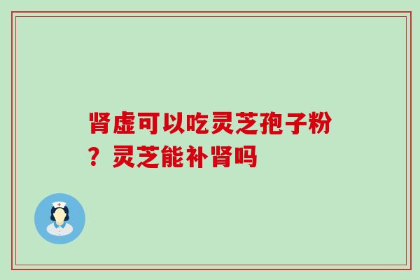 肾虚可以吃灵芝孢子粉？灵芝能补肾吗
