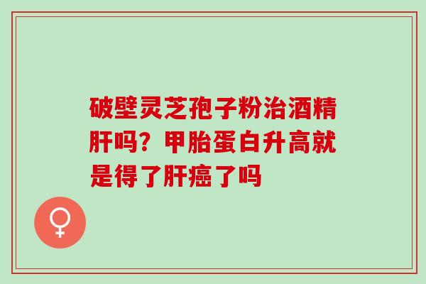 破壁灵芝孢子粉治酒精肝吗？甲胎蛋白升高就是得了肝癌了吗