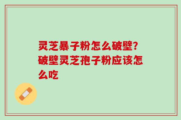 灵芝暴子粉怎么破壁？破壁灵芝孢子粉应该怎么吃