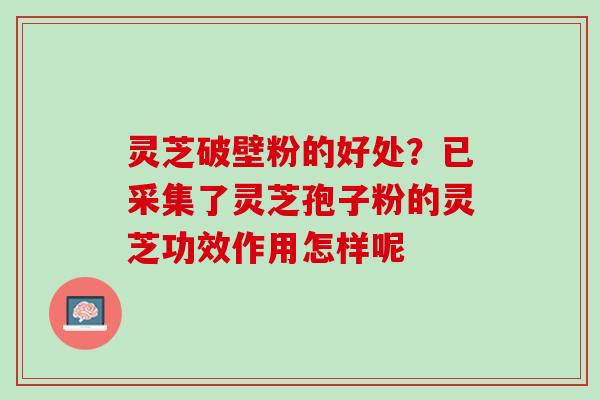 灵芝破壁粉的好处？已采集了灵芝孢子粉的灵芝功效作用怎样呢