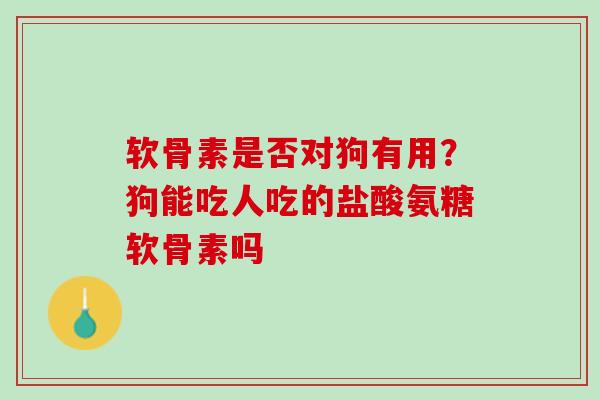 软骨素是否对狗有用?狗能吃人吃的盐酸氨糖软骨素吗 软骨素是否对狗有用?狗能吃人吃的盐酸氨糖软骨素吗