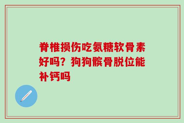 脊椎损伤吃氨糖软骨素好吗？狗狗髌骨脱位能补钙吗