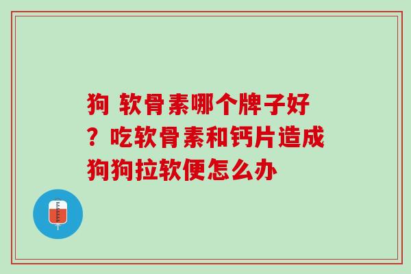 狗 软骨素哪个牌子好？吃软骨素和钙片造成狗狗拉软便怎么办