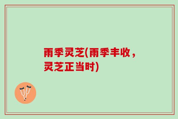 雨季灵芝(雨季丰收，灵芝正当时)