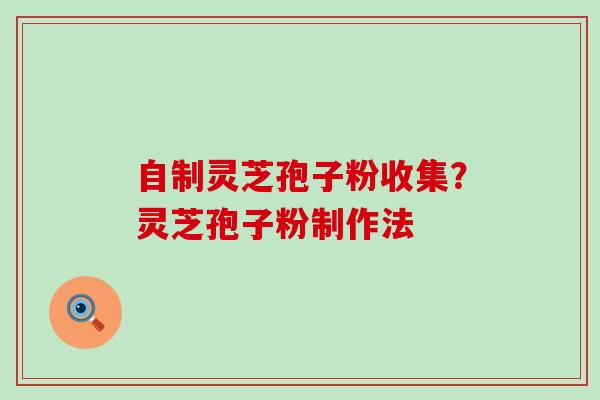 自制灵芝孢子粉收集？灵芝孢子粉制作法