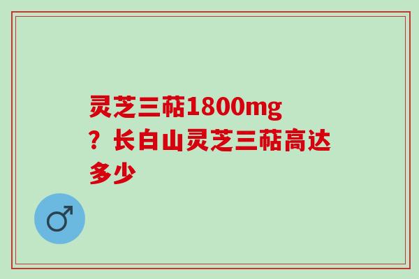 灵芝三萜1800mg？长白山灵芝三萜高达多少