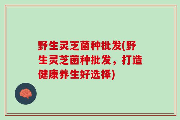 野生灵芝菌种批发(野生灵芝菌种批发，打造健康养生好选择)
