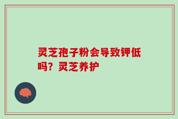 灵芝孢子粉会导致钾低吗？灵芝养护