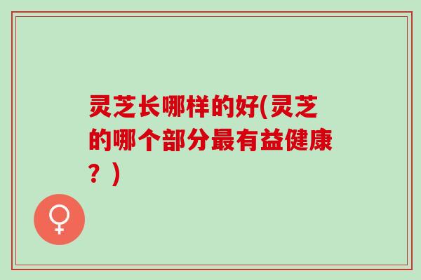 灵芝长哪样的好(灵芝的哪个部分最有益健康？)