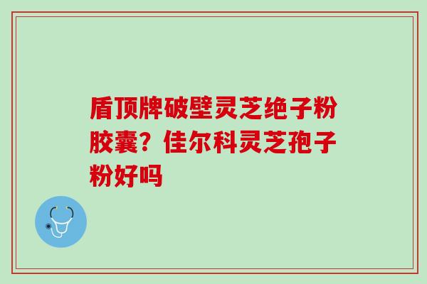 盾顶牌破壁灵芝绝子粉胶囊？佳尔科灵芝孢子粉好吗