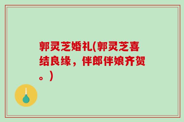 郭灵芝婚礼(郭灵芝喜结良缘，伴郎伴娘齐贺。)